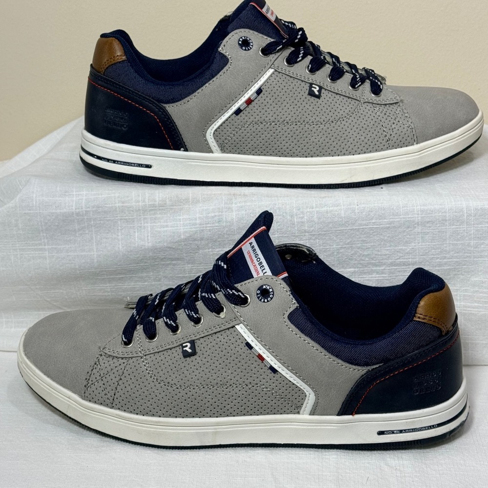 Arrigo Bello Men's Gray Navy Casual Sneakers Size 10 US A0174-4 - Picture 5 of 15